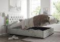 Rimini Ottoman Silver Mirazzi Velvet Compact Double Bed Frame Only