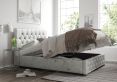 Rimini Ottoman Silver Mirazzi Velvet Compact Double Bed Frame Only