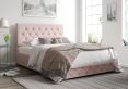 Rimini Ottoman Pastel Cotton Tea Rose Compact Double Bed Frame Only