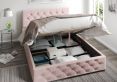 Rimini Ottoman Pastel Cotton Tea Rose Compact Double Bed Frame Only