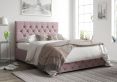 Rimini Ottoman Plush Velvet Blush Bed Frame Only