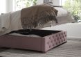Rimini Ottoman Plush Velvet Blush Single Bed Frame Only