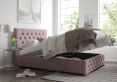 Rimini Ottoman Plush Velvet Blush Single Bed Frame Only