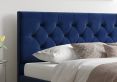 Rimini Ottoman Plush Velvet Navy Bed Frame Only