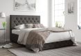 Rimini Ottoman Charcoal Saxon Twill Compact Double Bed Frame Only