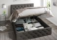 Rimini Ottoman Charcoal Saxon Twill Compact Double Bed Frame Only