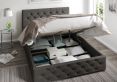 Rimini Ottoman Charcoal Saxon Twill Super King Size Bed Frame Only