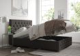 Rimini Ottoman Charcoal Saxon Twill Super King Size Bed Frame Only