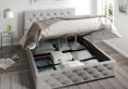 Rimini Ottoman Grey Saxon Twill Double Bed Frame Only