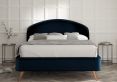 Lunar Upholstered Bed Frame - Double Bed Frame Only - Velvet Navy