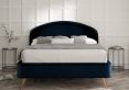 Lunar Upholstered Bed Frame - Single Bed Frame Only - Velvet Navy