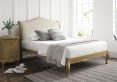 Lyon Boucle Ivory Upholstered Oak Bed Frame - LFE - King Size Bed Frame Only