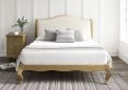 Lyon Boucle Ivory Upholstered Oak Bed Frame - LFE - King Size Bed Frame Only