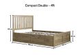 Madison Oak Finish 4 Drawer Wooden Compact Double Bed Frame Only