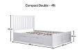 Madison White 4 Drawer Wooden Compact Double Bed Frame Only