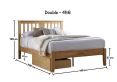 Malmo Oak Finish Wooden Bed Frame - Double Bed Frame Only