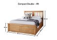 Malmo New Oak Finish Wooden Ottoman Storage Bed - Compact Double Ottoman Only