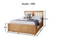 Malmo New Oak Finish Wooden Ottoman Storage Bed - Double Ottoman Only