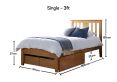 Malmo Oak Finish Solo Wooden Bed Frame - Single Bed Frame Only