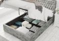 Malton Ottoman Distressed Velvet Platinum Compact Double Bed Frame Only