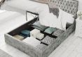 Malton Ottoman Distressed Velvet Platinum Double Bed Frame Only