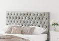 Malton Ottoman Distressed Velvet Platinum Super King Size Bed Frame Only