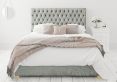 Malton Ottoman Distressed Velvet Platinum King Size Bed Frame Only