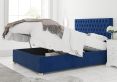 Malton Ottoman Plush Velvet Navy Double Bed Frame Only