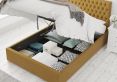 Malton Ottoman Plush Velvet Ochre Double Bed Frame Only