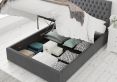Malton Ottoman Plush Velvet Steel King Size Bed Frame Only