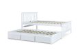 Malvern White 3 Drawer Wooden Double Bed With Trundle