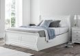 Marseille White Wooden Ottoman Storage King Size Bed Frame Only