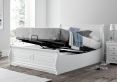 Marseille White Wooden Ottoman Storage Double Bed Frame Only