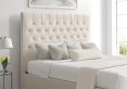 Maxi Boucle Ivory Upholstered Ottoman Super King Size Bed Frame Only