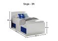 Maxistore 3 Door Blue Wooden Storage Single Bed Frame