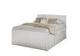 Maxistore 6 Door White Wooden Storage Compact Double Bed Frame