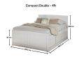 Maxistore 6 Door White Wooden Storage Compact Double Bed Frame