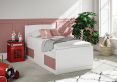 Maxistore 3 Door Pink Wooden Storage Single Bed Frame