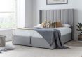 Maya Winged Ottoman Light Grey - Double Bed Frame Only