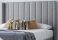 Maya Winged Ottoman Light Grey - King Bed Frame Only