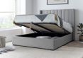 Maya Winged Ottoman Light Grey - King Bed Frame Only