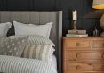 Maya Winged Ottoman Light Grey - King Bed Frame Only