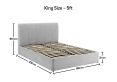 Mayfair Ottoman Silver Grey Velvet Upholstered King Size Bed Frame Only