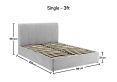 Mayfair Ottoman Silver Grey Velvet Upholstered Single Bed Frame Only