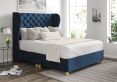 Miami Winged Heritage Royal Upholstered Super King Size Floor Standing Headboard and Shallow Base On Legs