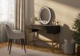 Miami 3 Drawer Black and Gold Dressing Table Including Mirror