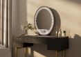Miami 3 Drawer Black and Gold Dressing Table Including Mirror