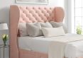 Miami Winged Arlington Candyfloss Upholstered Single Headboard and Non-Storage Base