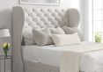 Miami Winged Arlington Ice Upholstered Single Headboard and Non-Storage Base