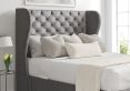 Miami Winged Heritage Steel Upholstered Single Headboard and Non-Storage Base